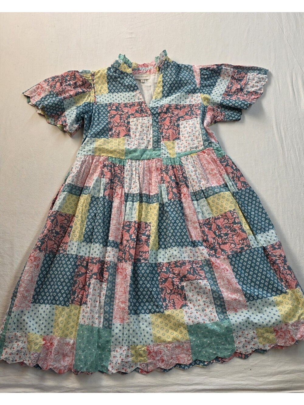 Simply Southern Beautiful Cottagecore Patchwork Floral Dress Large